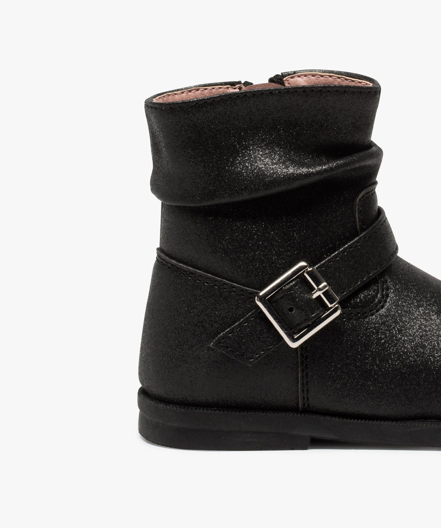 Bottines bébé fille irisées avec boucle métallique noir | GEMO