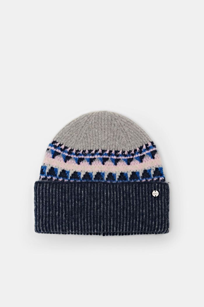 Gerippte Grafik-Beanie