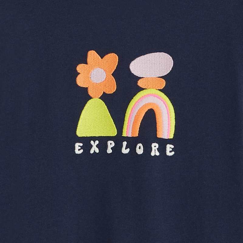 T-shirt fille gris en coton biologique Catimini