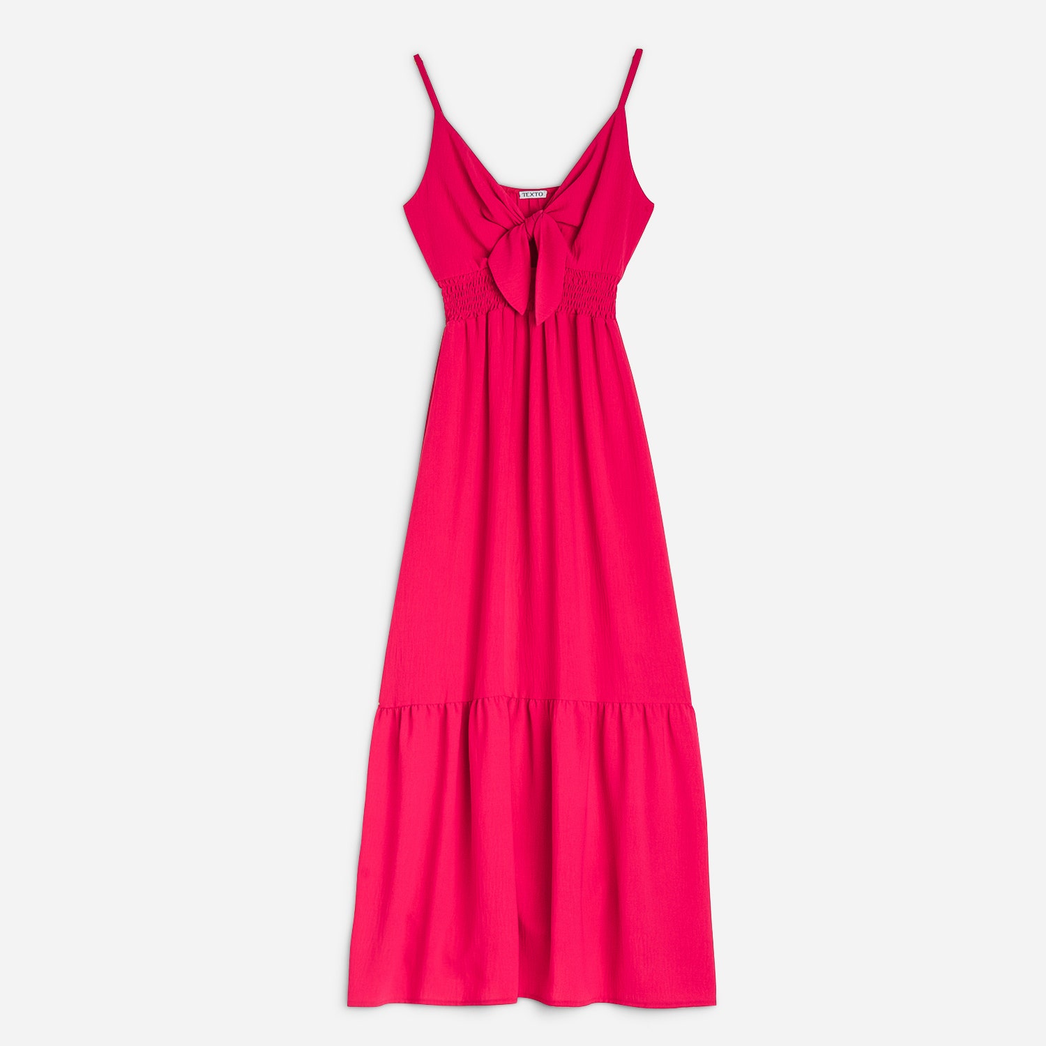 Robe longue TEXTO fuchsia avec nœud
