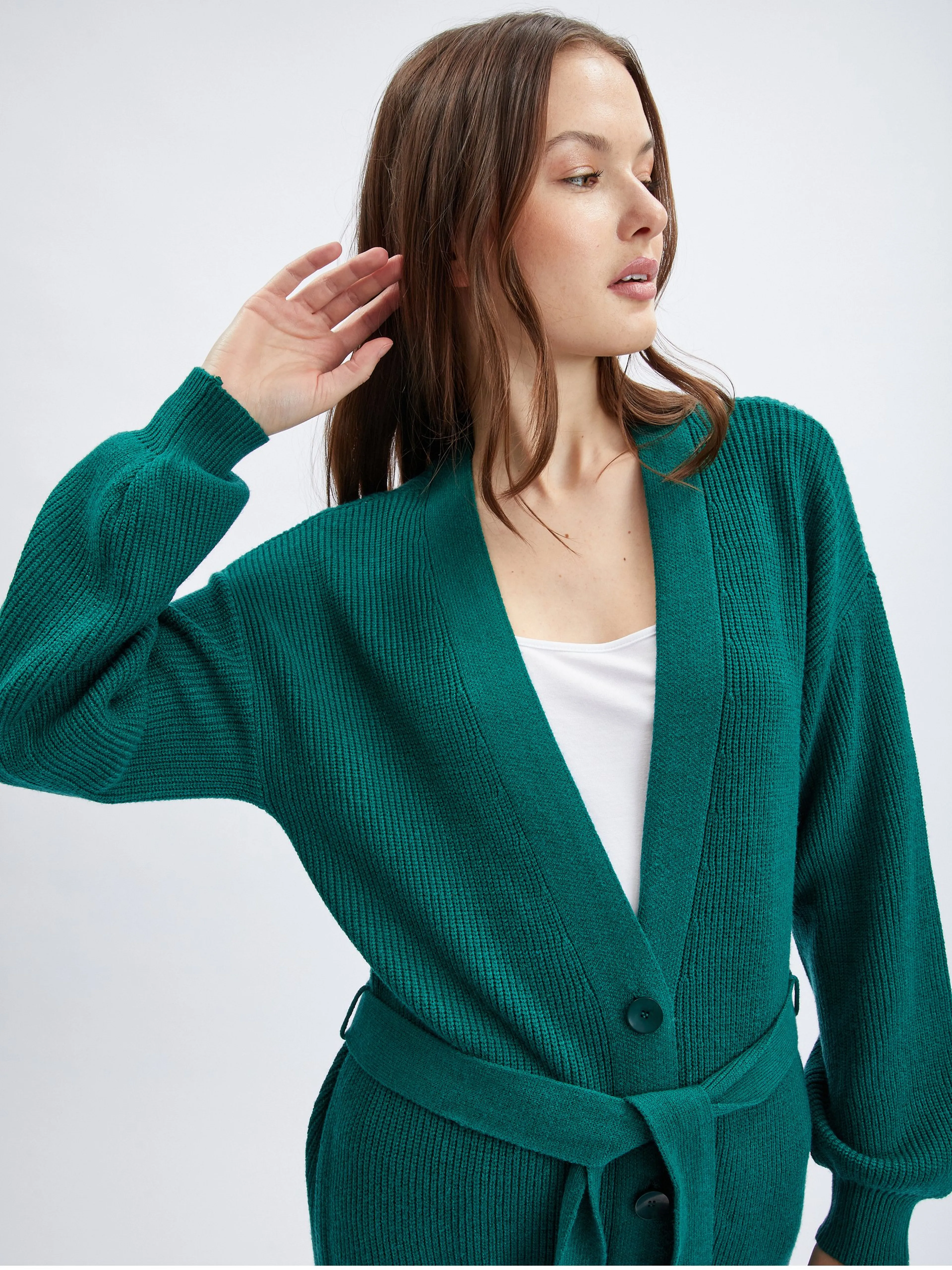 Petrolfarbener Damen Long Cardigan ORSAY