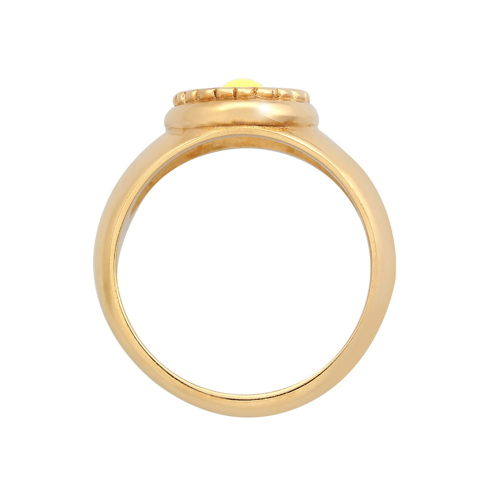 Elli Elli Bague Femmes Sceau Tendance Pâquerette avec émail en Argent Sterling 925 pla Bague