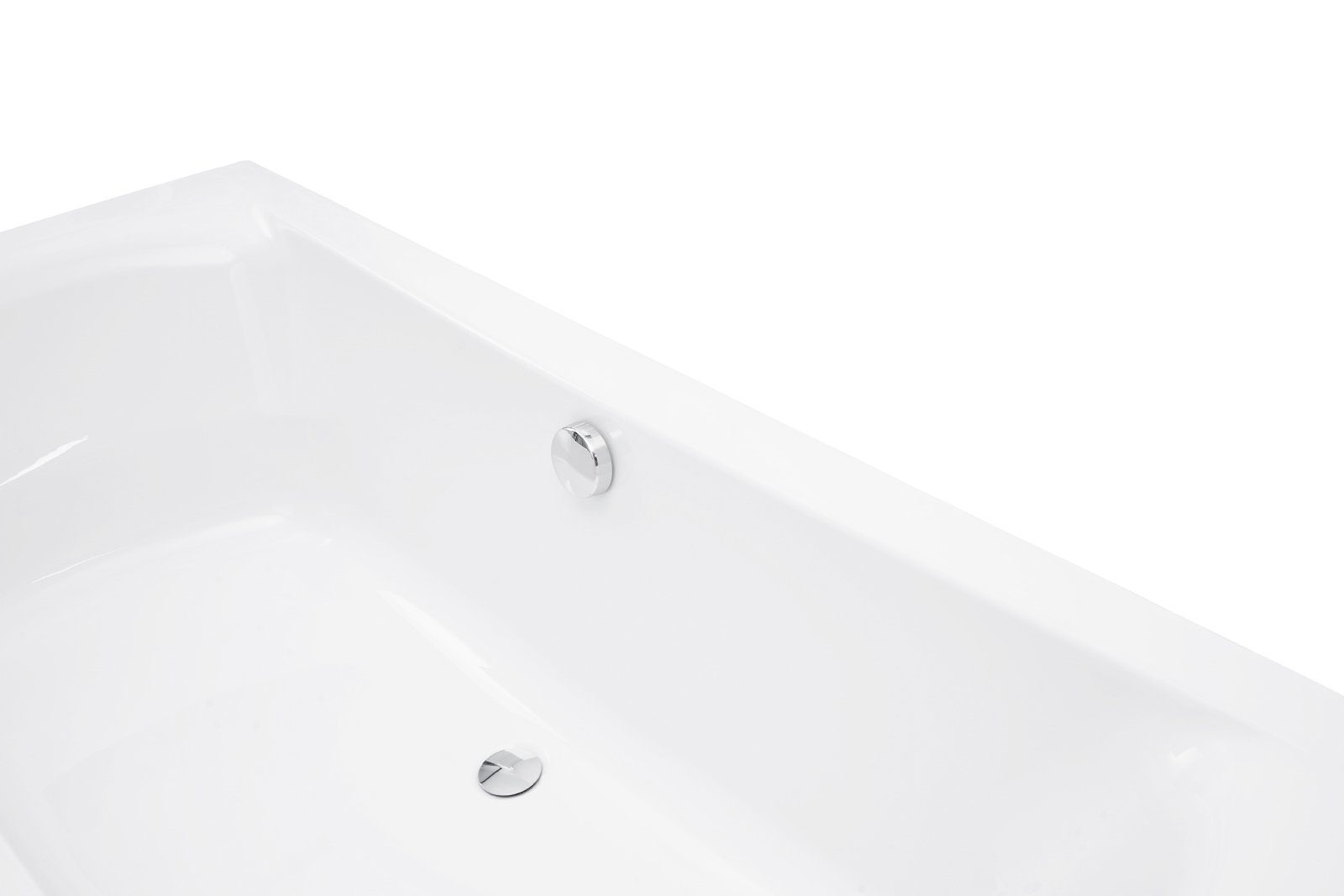 Calmwaters Badewanne Modern Curved, (1-tlg), Weiß, 180 x 80 cm, Acryl, Duobadewanne für zwei Personen, 02SL3317