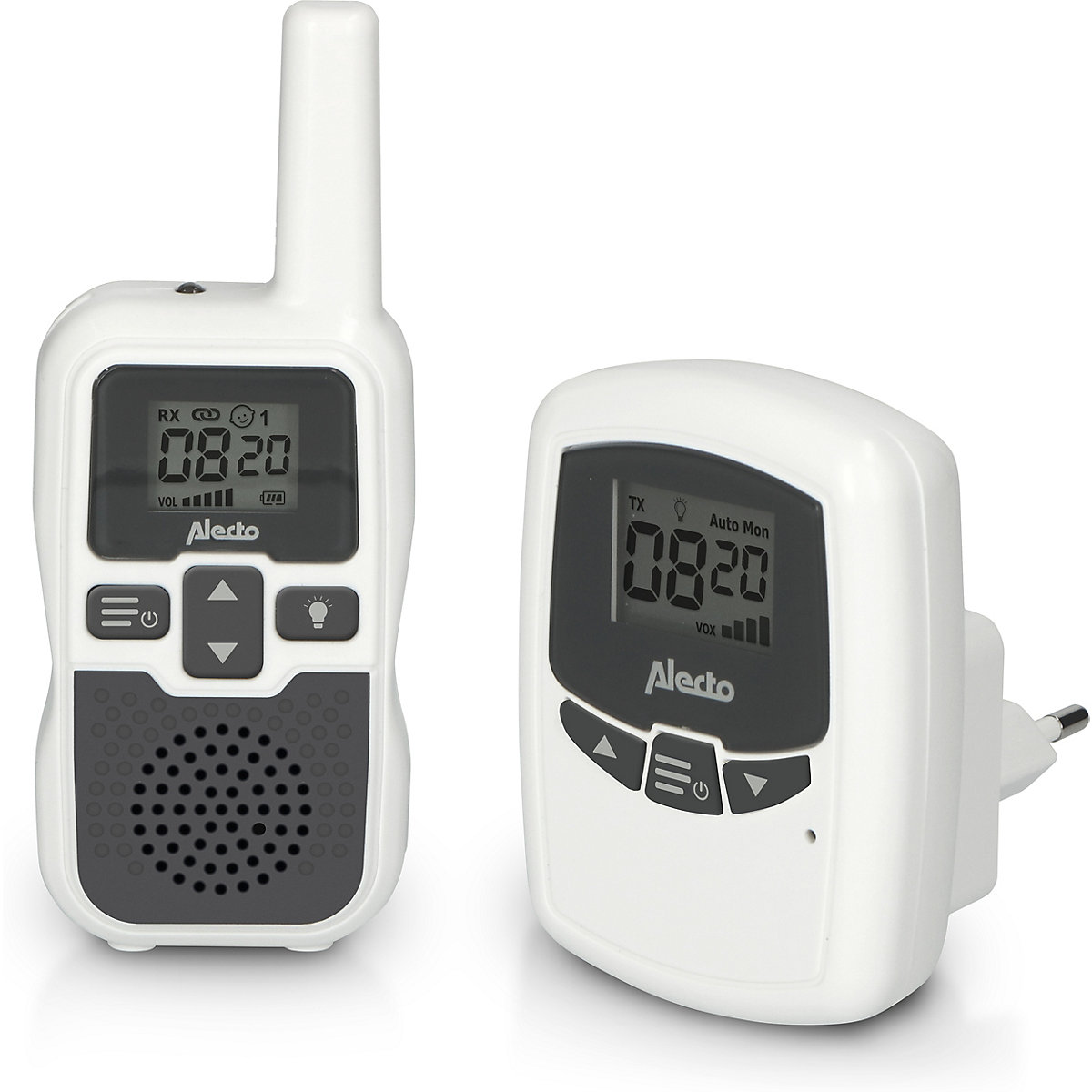 DBX-80 - Babyphone mit Reichweite von bis zu 3.000 Metern, weiß/anthrazit