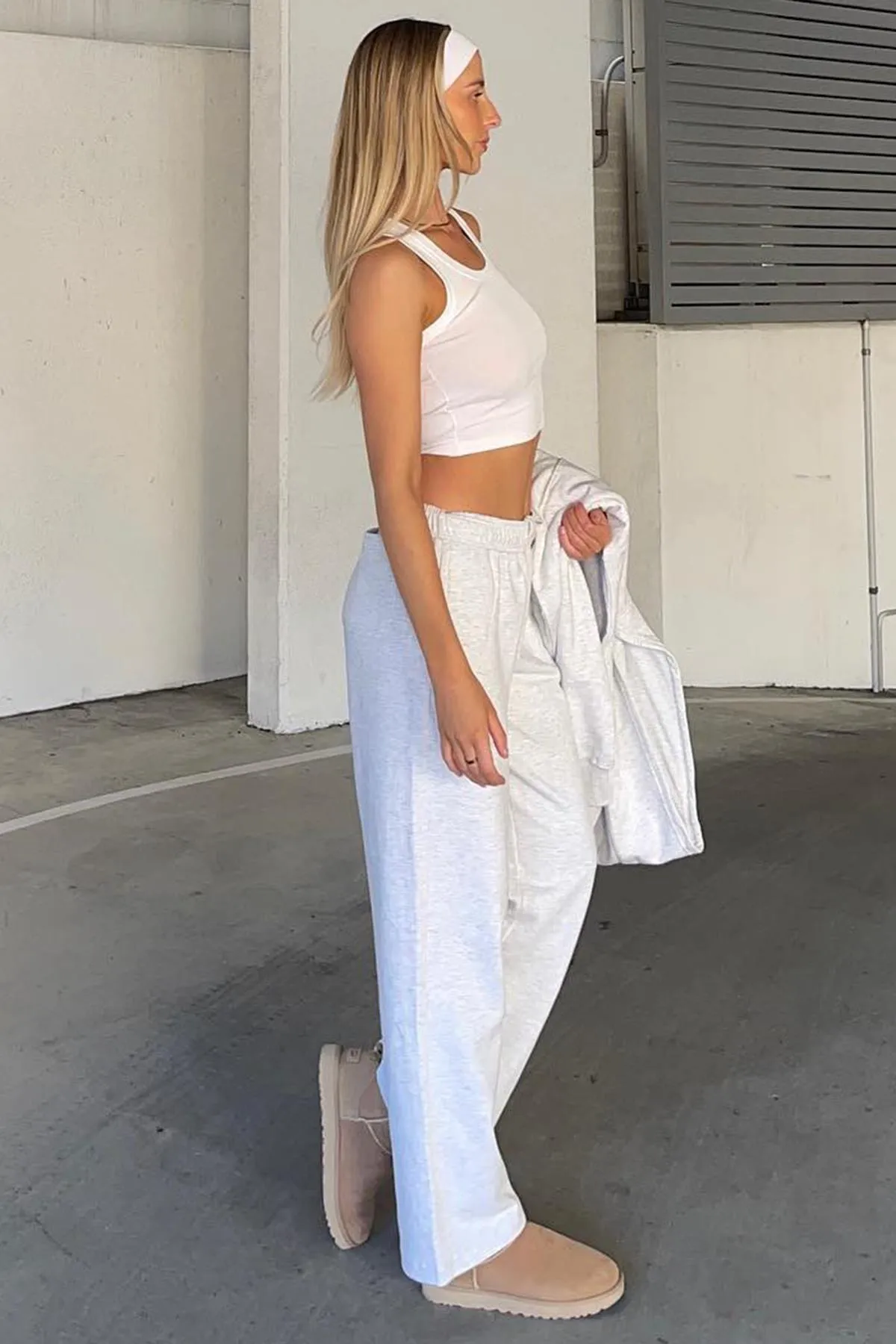Madmext  Graue Basic-Jogginghose mit weitem Bein MG1916
