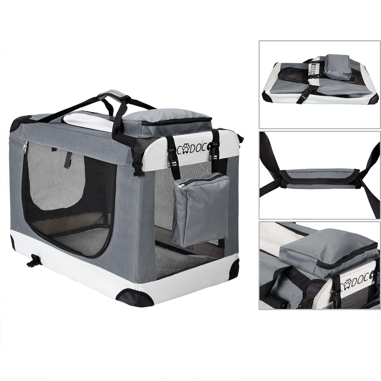 Cadoca Tiertransportbox XL 82 x 59 x 59cm grau