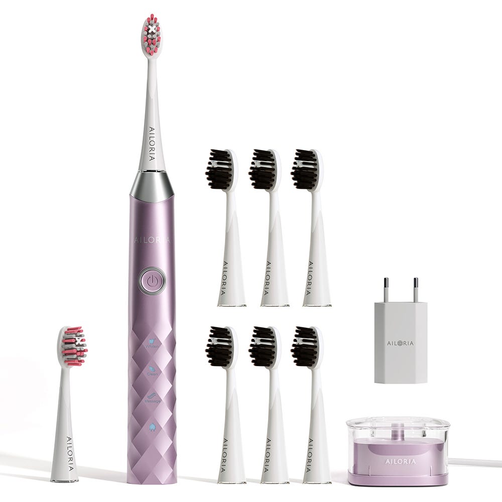 Ailoria Shine Bright Set Schallzahnbürste Rose