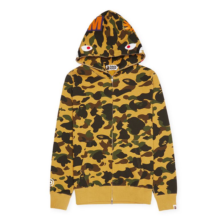 A Bathing Ape 1ST Camo Shark Full Zip Hoodie gelb
