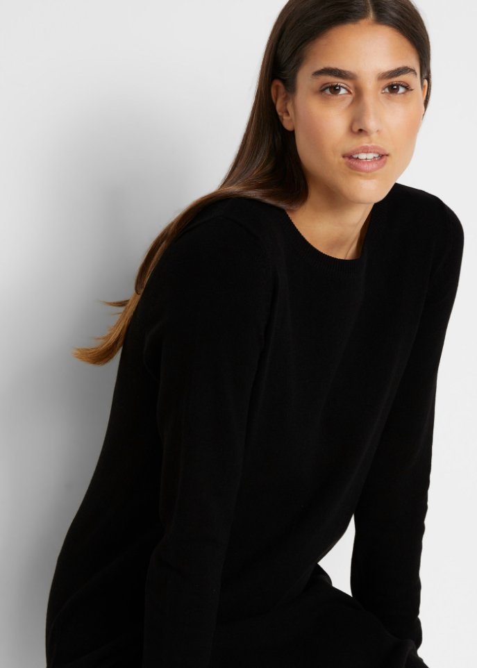 Basic Strickkleid mit recycelter Baumwolle