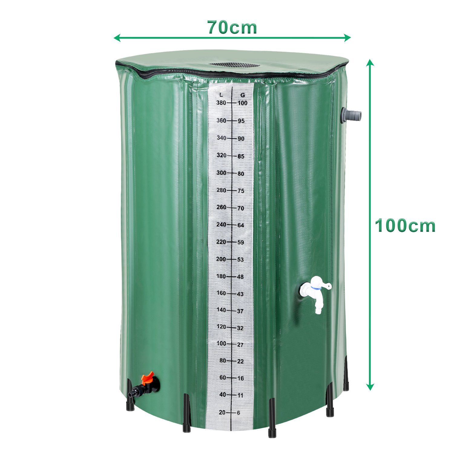 TolleTour Regentonne 380L Regenwassertonne Regentank Regenwassertank