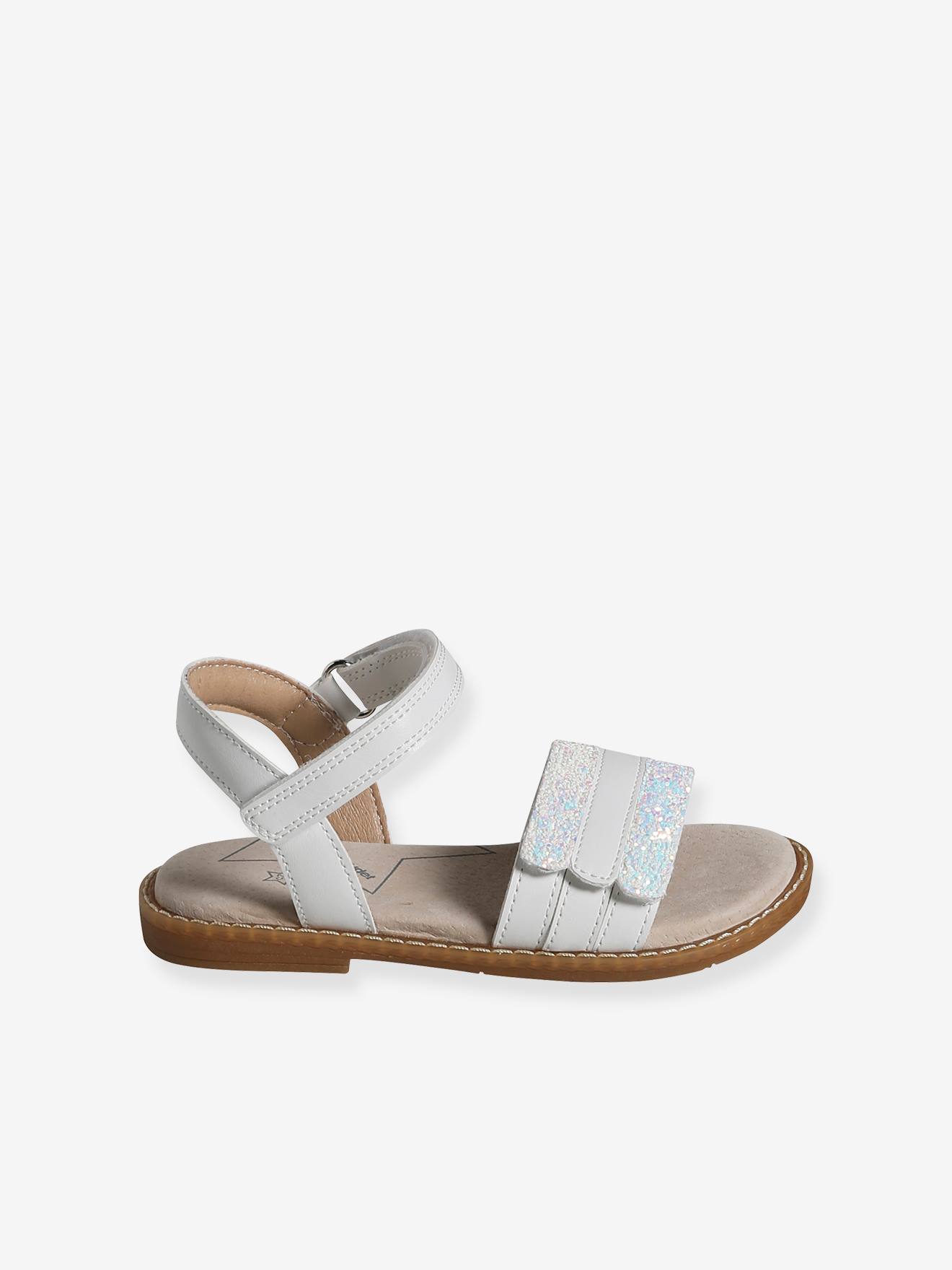 Vertbaudet Kinder Klett-Sandalen mit Anziehtrick - weiß