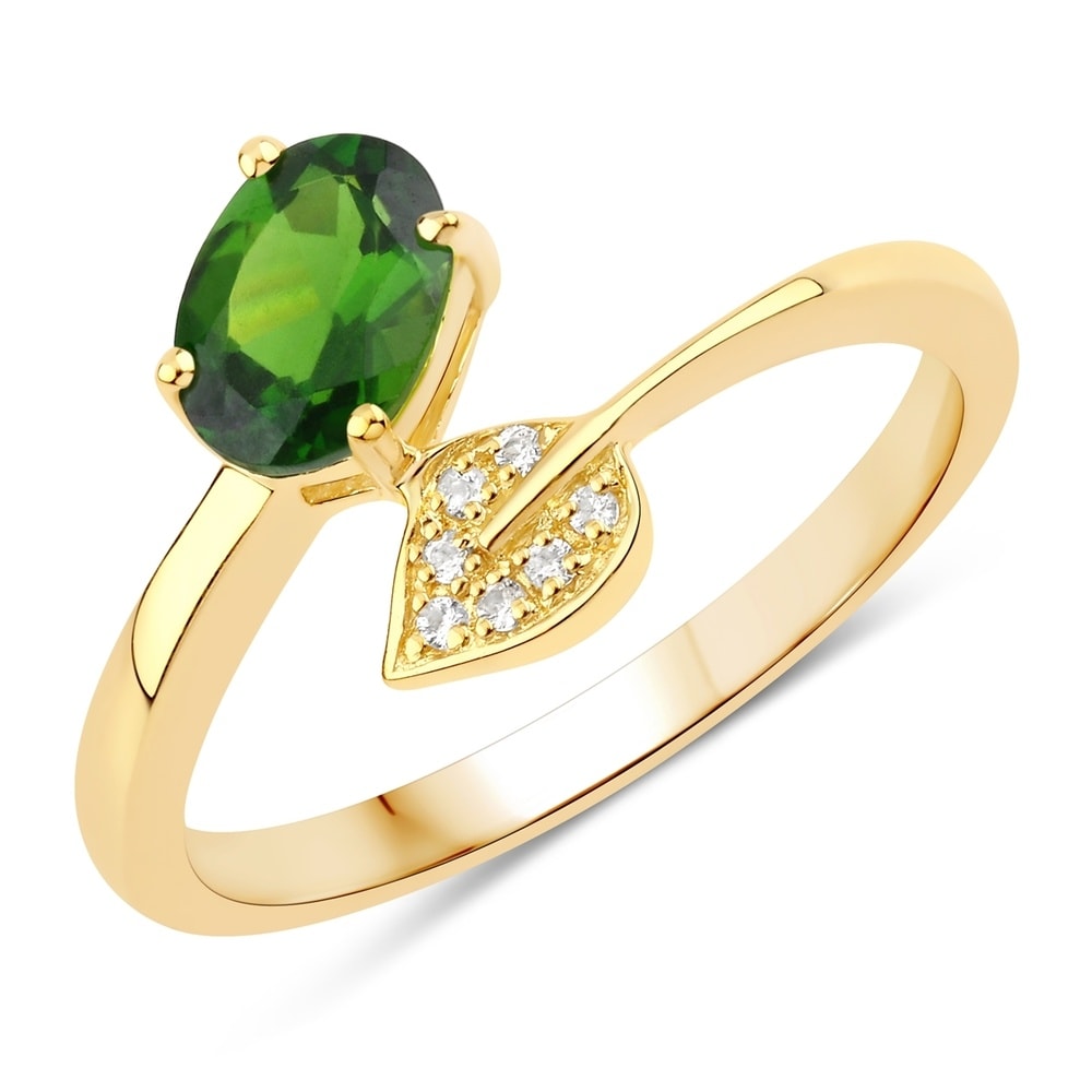 Rafaela Donata Bague Argent sterling Diopside de chrome en Or jaune Bague