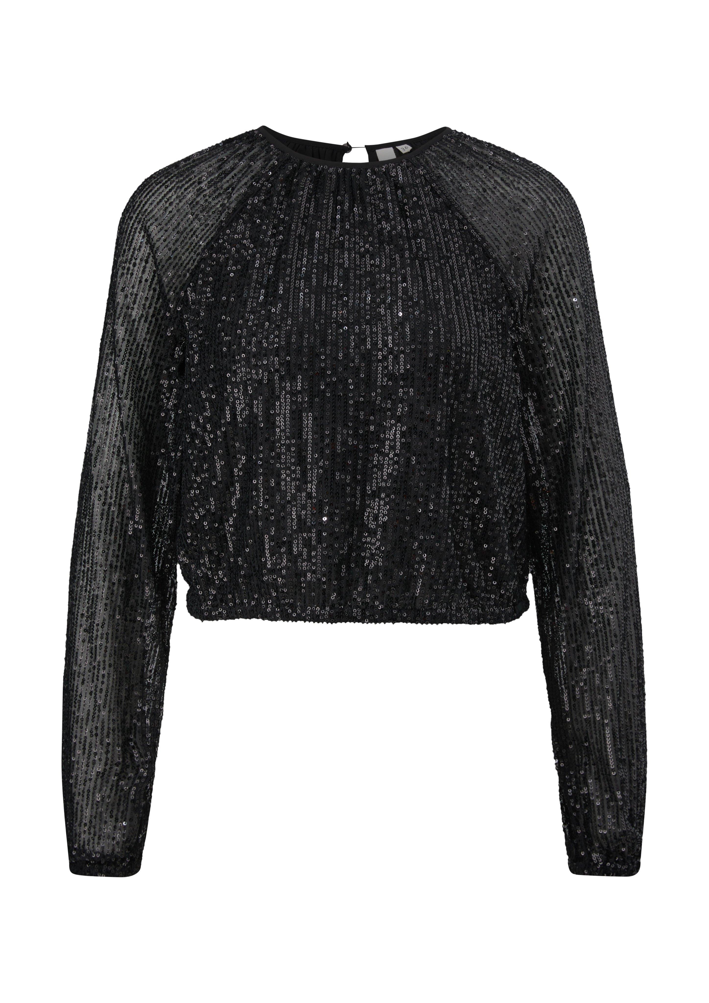 Mesh-Bluse mit Pailletten  2123873-9999
