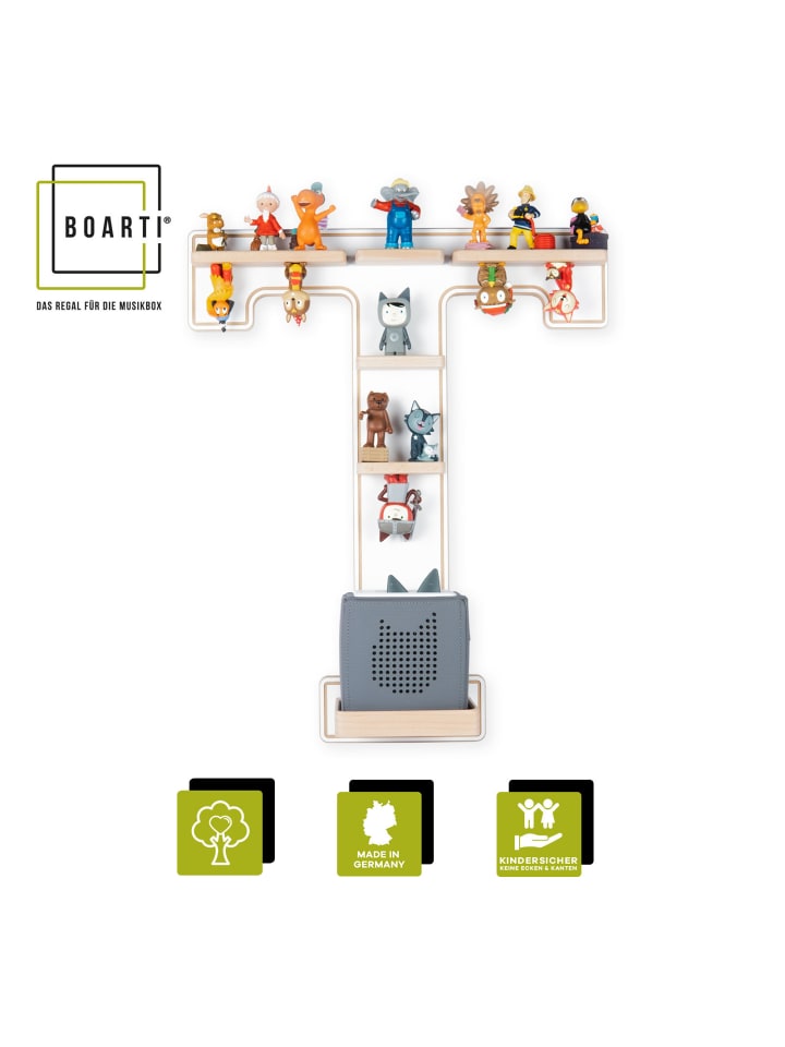 BOARTI Holz Regal Buchstabe T für Toniebox Tonies Figuren in Weiß günstig kaufen onesize