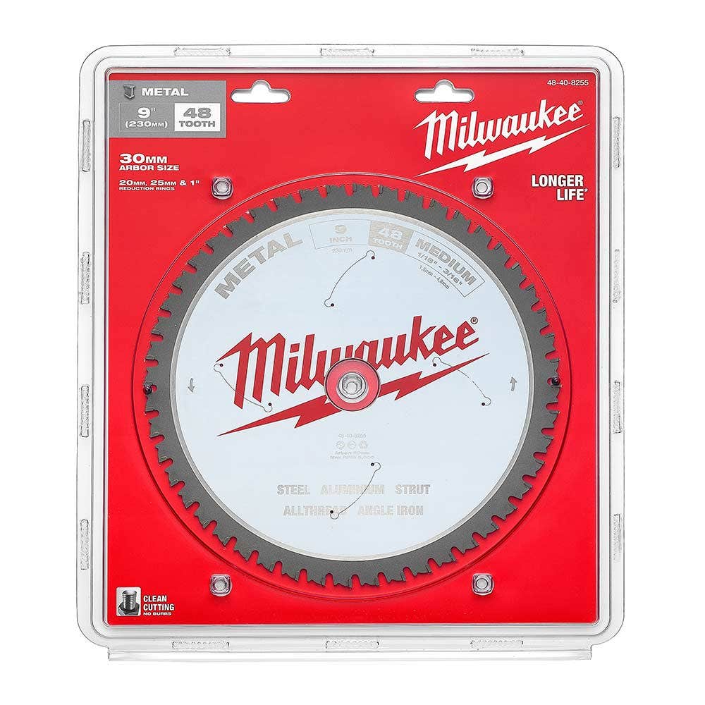 Serra circular para metal Milwaukee de 230 mm com 48 dentes TCT, tamanho médio 48408255