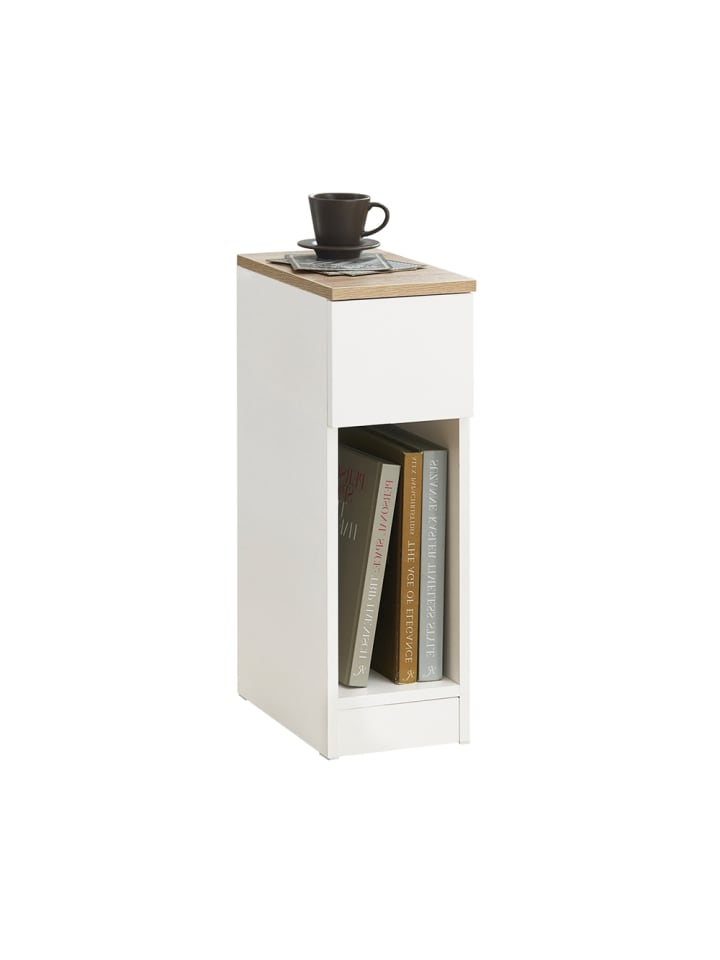 SoBuy Nachttisch in Weiß und Natur - (B)20 x (H)60 x (T)35cm günstig kaufen onesize