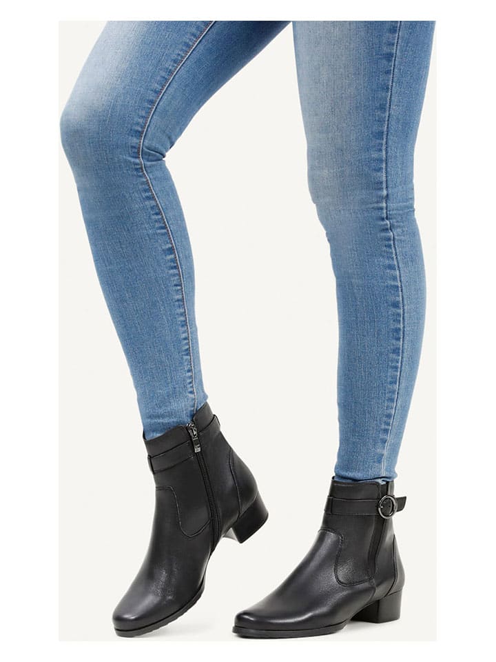 Caprice Leder-Stiefeletten in Schwarz günstig kaufen
