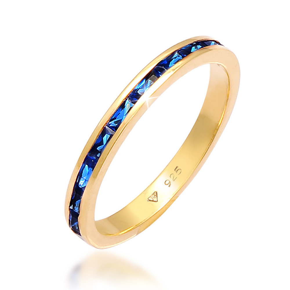 Elli Elli Bague Tendance de la mode féminine avec des saphirs en 925/1000 argent massi Bague
