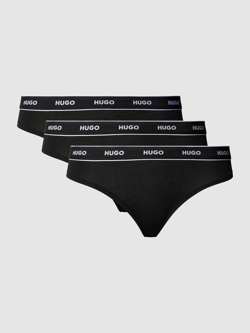 String mit Logo-Bund im 3er-Pack in schwarz