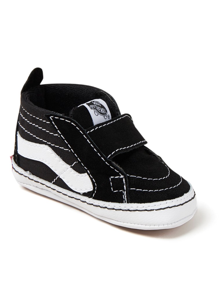 VANS Sk8 Hi zamšādas mazuļu apavi ar ādas detaļām