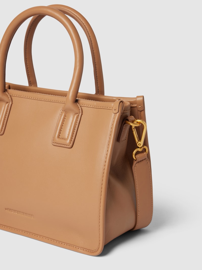 Tote Bag mit Label-Detail Modell 'LENA' in camel