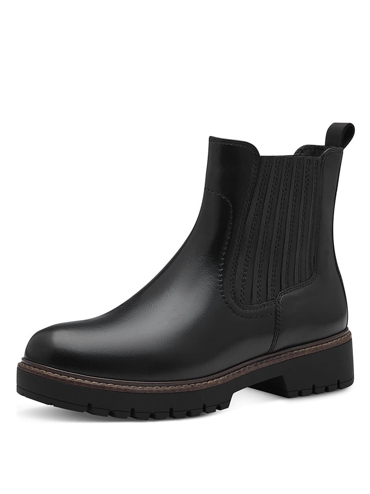 Tamaris Leder-Boots in Schwarz günstig kaufen
