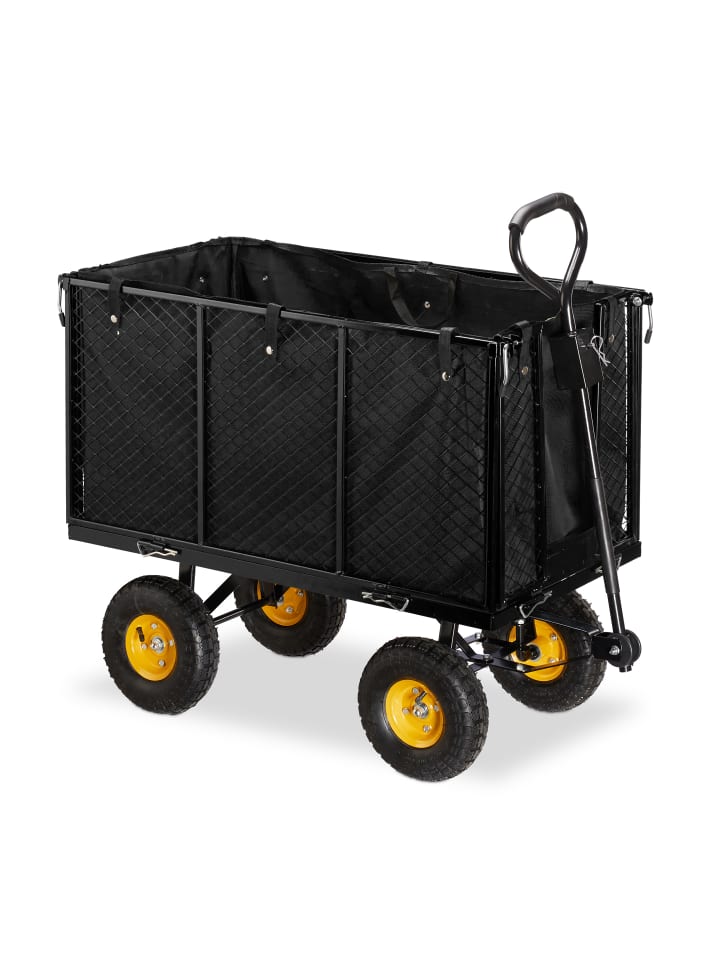 relaxdays Handwagen in Schwarz günstig kaufen onesize