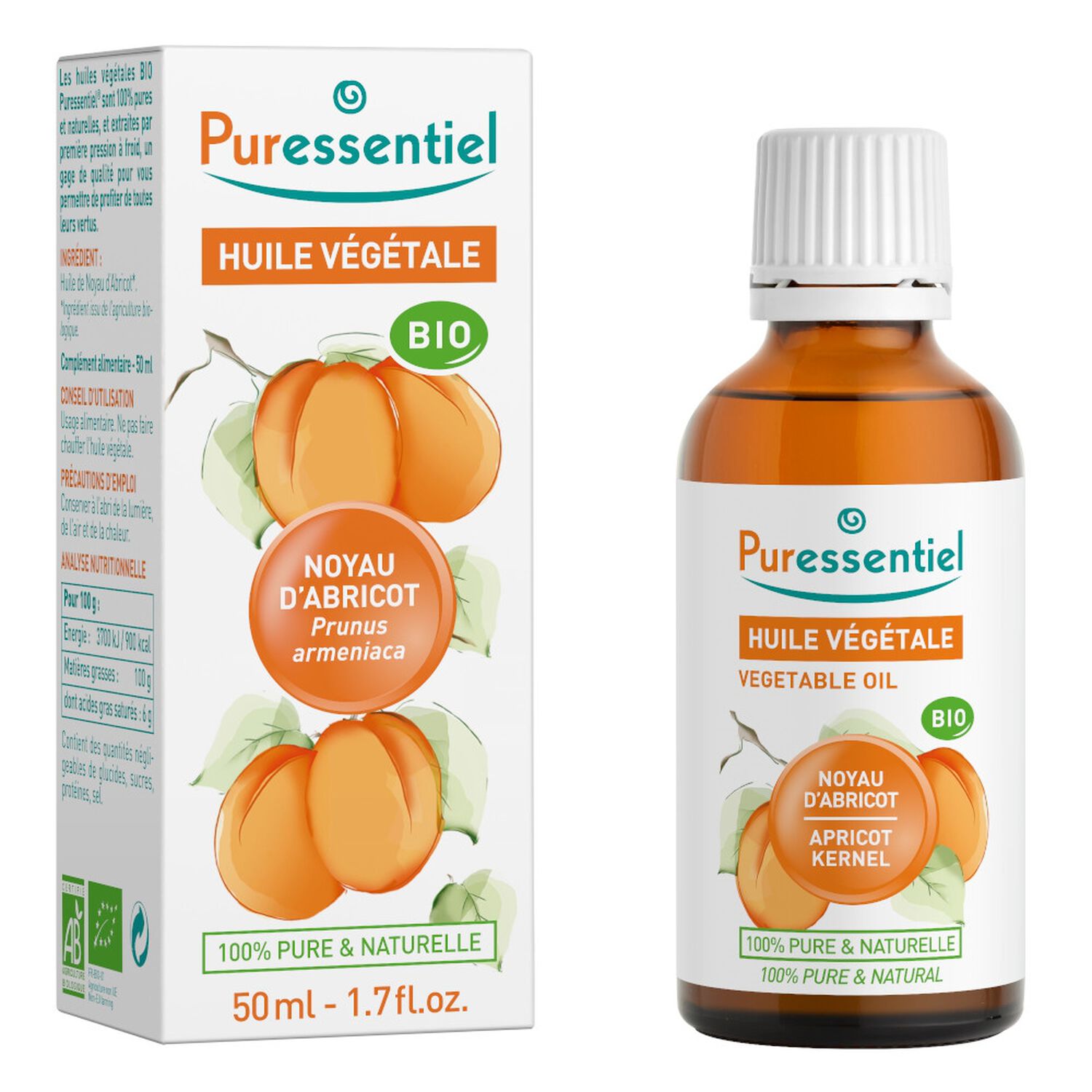 Puressentiel Huile Végétale Bio Huile Noyau d'abricot 50 ml