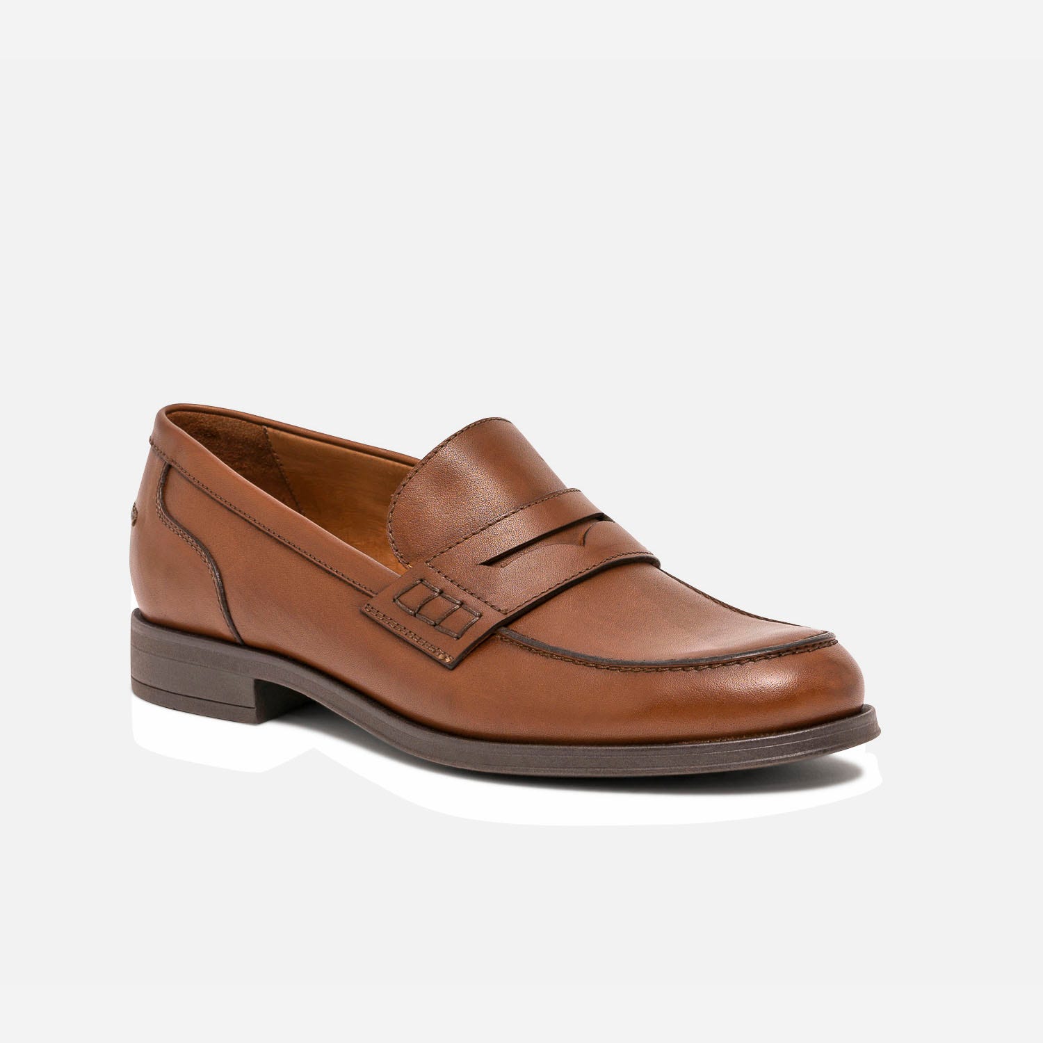 Mocassin camel en cuir
