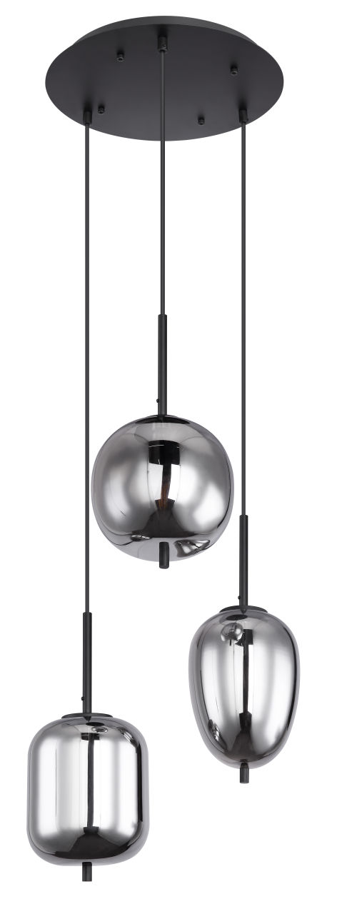 Globo Lighting - BLACKY - Hängeleuchte Metall schwarz, 3x E14