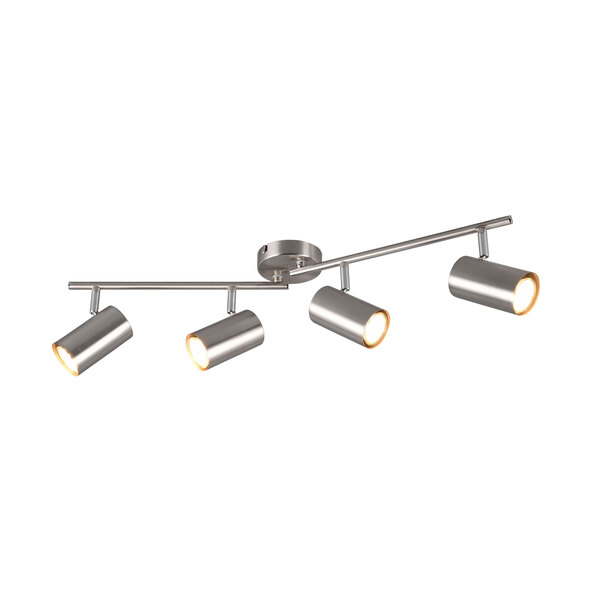 Deckenstrahler Robert, 4er-Spot, nickel matt/chrom