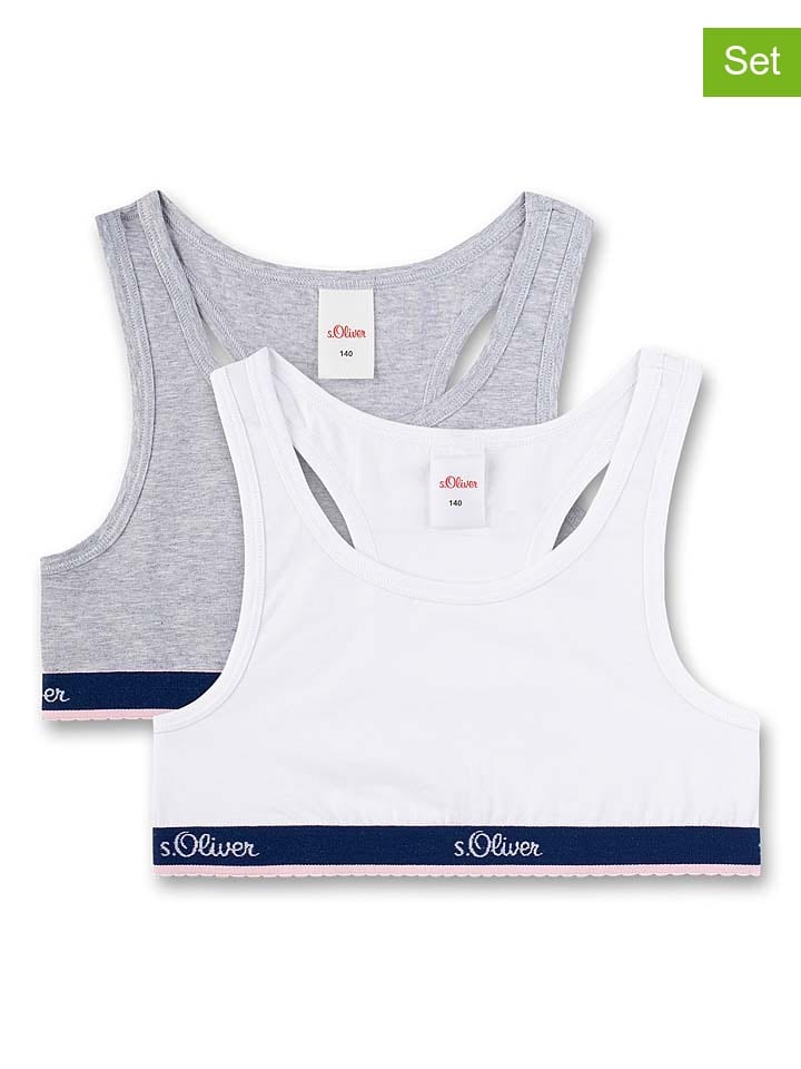 s.Oliver 2er-Set: Bustiers in Weiß/ Grau günstig kaufen