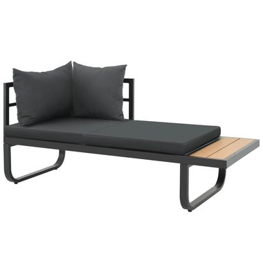 vidaXL Loungesofa 2-tlg. Garten-Ecksofa-Set mit Auflagen Aluminium WPC, 2 Teile