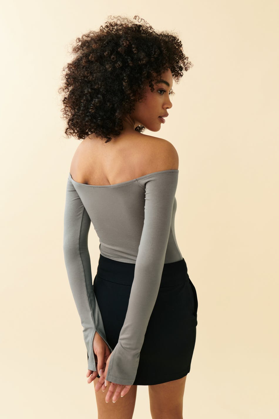 Soft touch off shoulder top