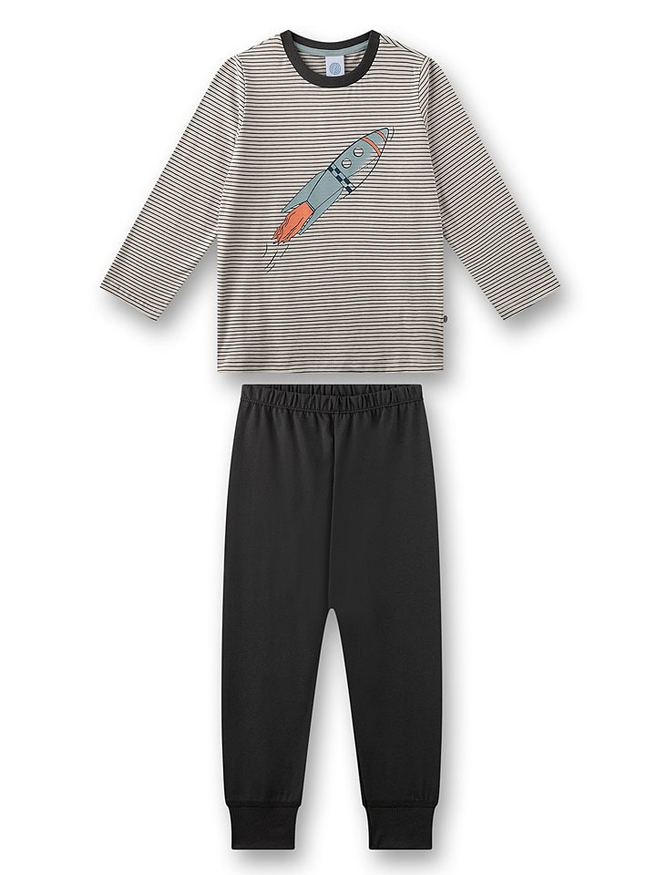 Sanetta Pyjama in Grau/ Schwarz günstig kaufen