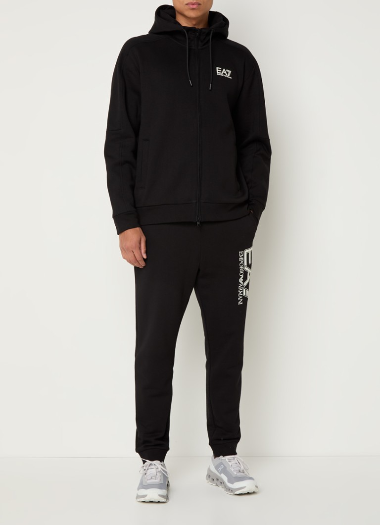 Emporio Armani -collegetakki, jossa logo ja painatus takana