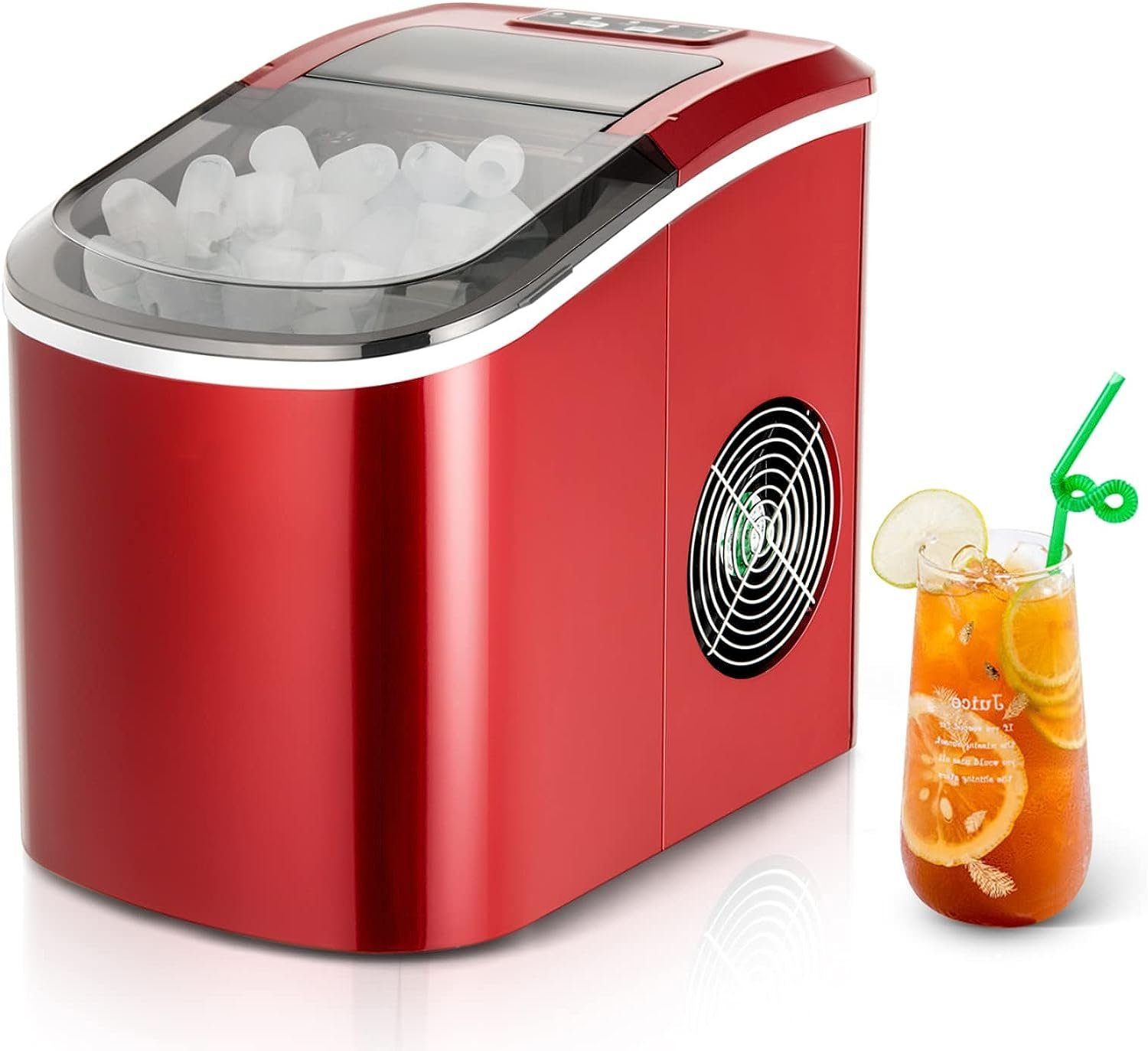 KOMFOTTEU Eiswürfelmaschine, mit 2,2L Wassertank, 12 kg/24 Stunden