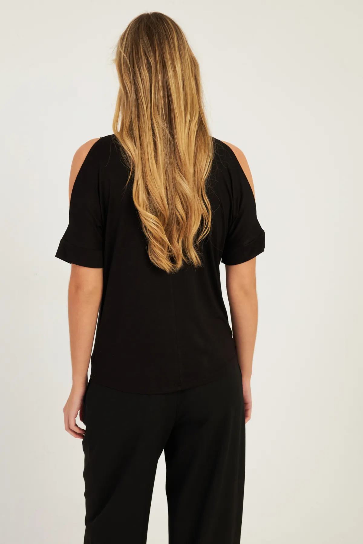 Cool & Sexy  Schwarze schulterfreie Damenbluse BR1329