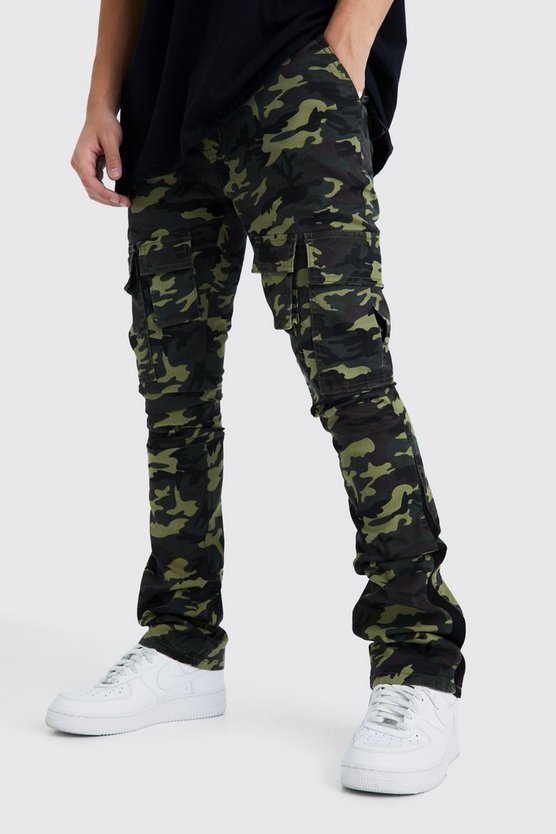 Skinny Camouflage Cargo-Hose