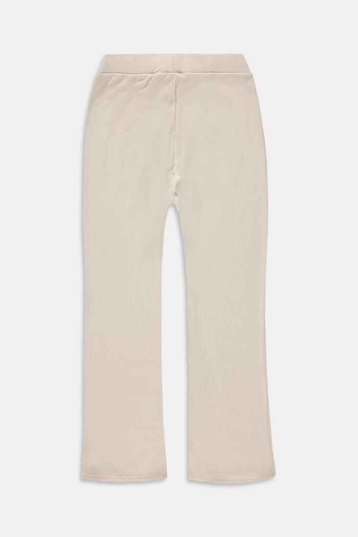 Gerippte Baumwoll-Leggings mit Schlitzen