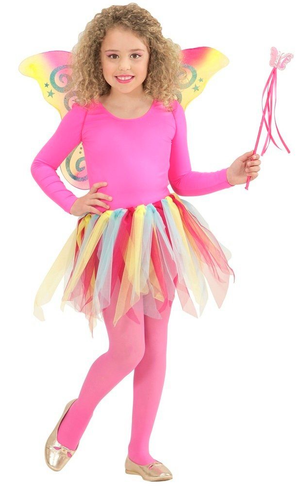 Widmann S.r.l. Feen-Kostüm Magic Fairy Feen Schmetterling Kinder Kostüm Set 4-tlg. - Regenbogen