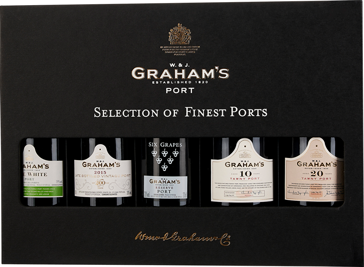 Graham’s 5er-Set Selection of Finest Ports je 0.2 l 1 Liter in Holzkiste