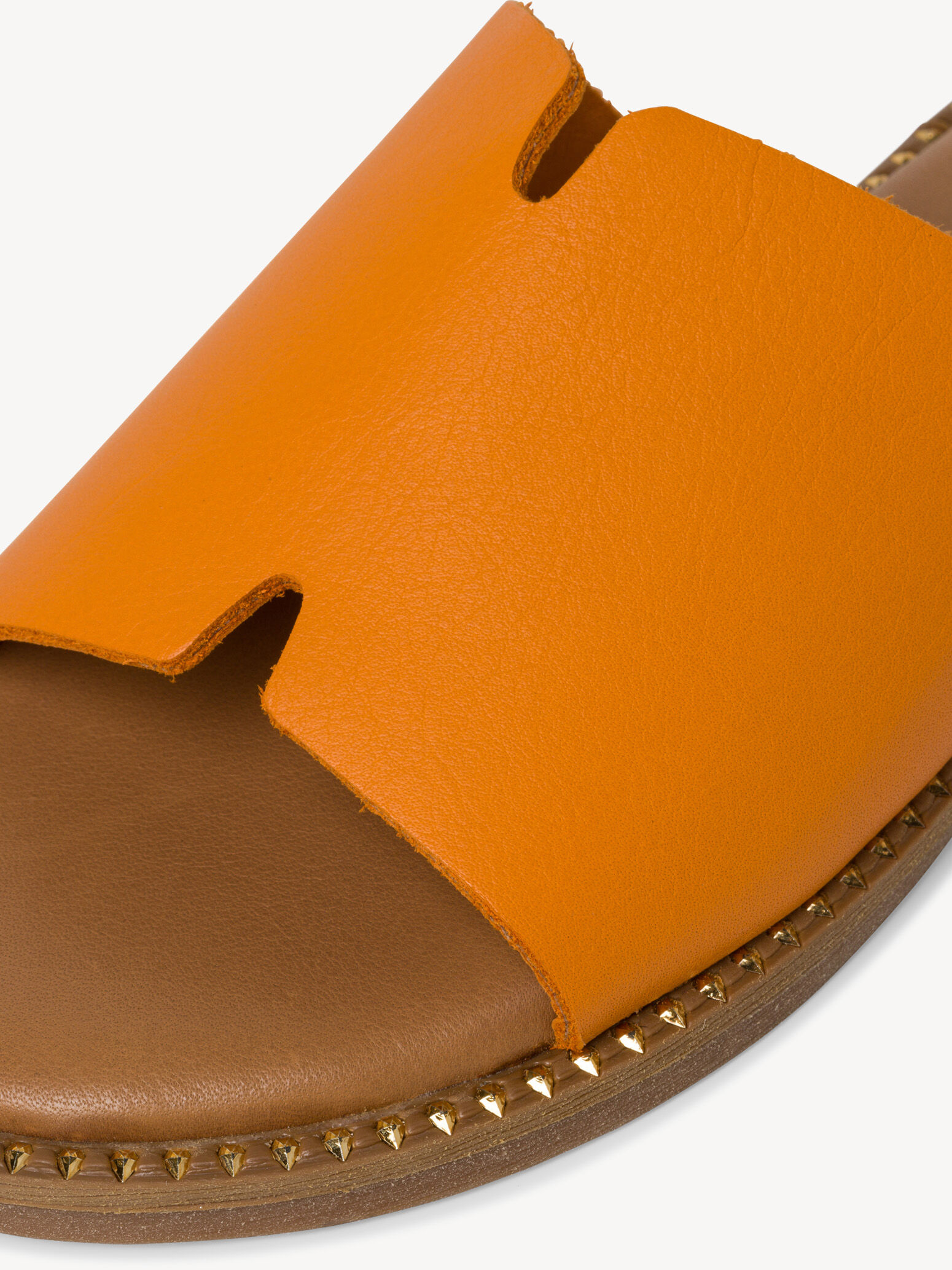Mule en cuir - orange