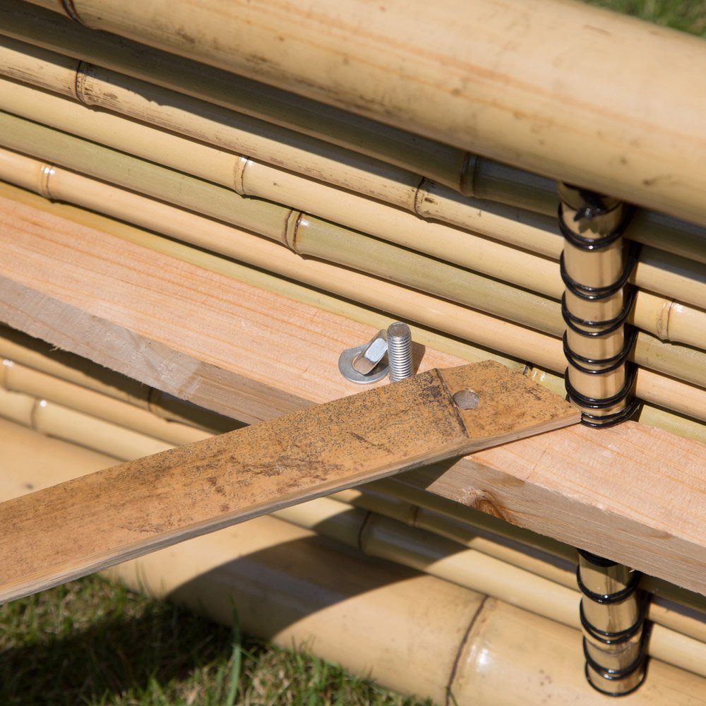 Homestyle4u Gartenbank Sitzbank Bank Bambusbank natur Bambus Holzbank