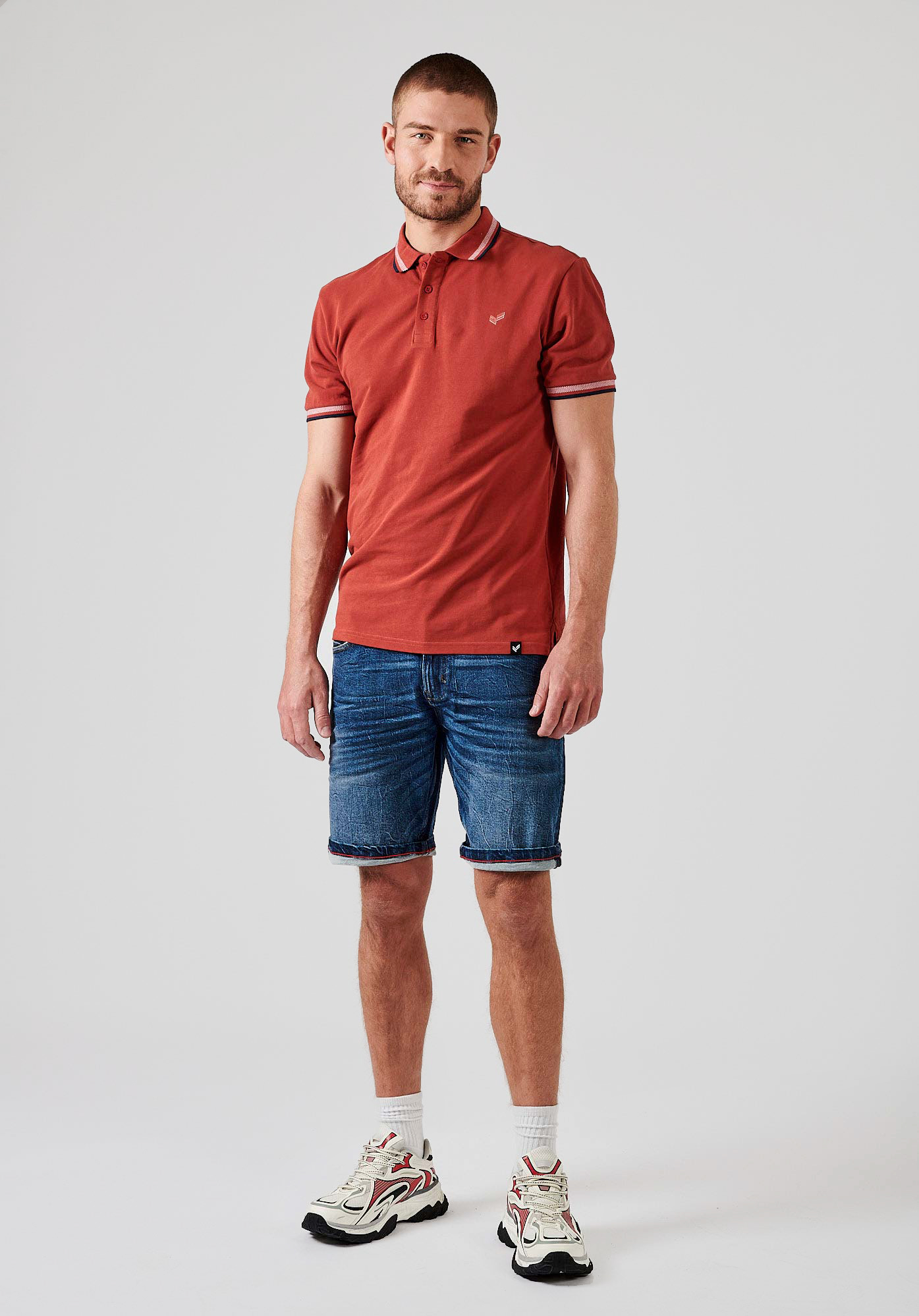 RAYOC  Polo rouge homme 100% coton bio