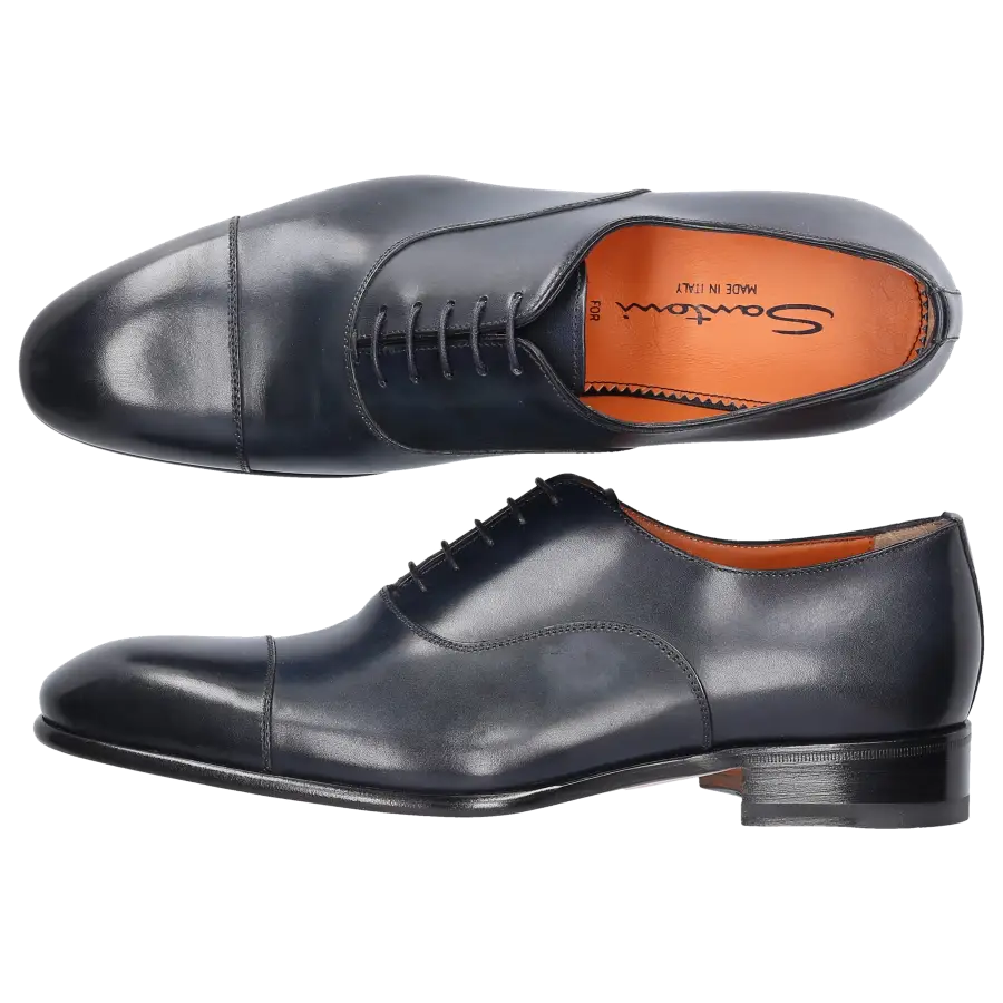 Santoni - Businessschuhe Oxford 12474 Kalbsleder - blau