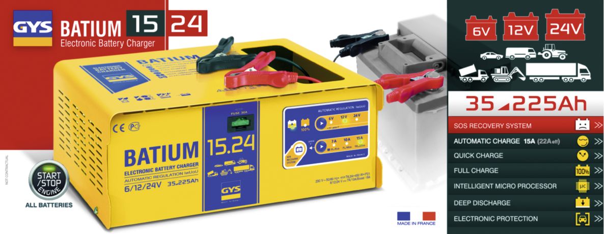 Gys 5192024526 BATIUM automatisk 15/24 batterilader