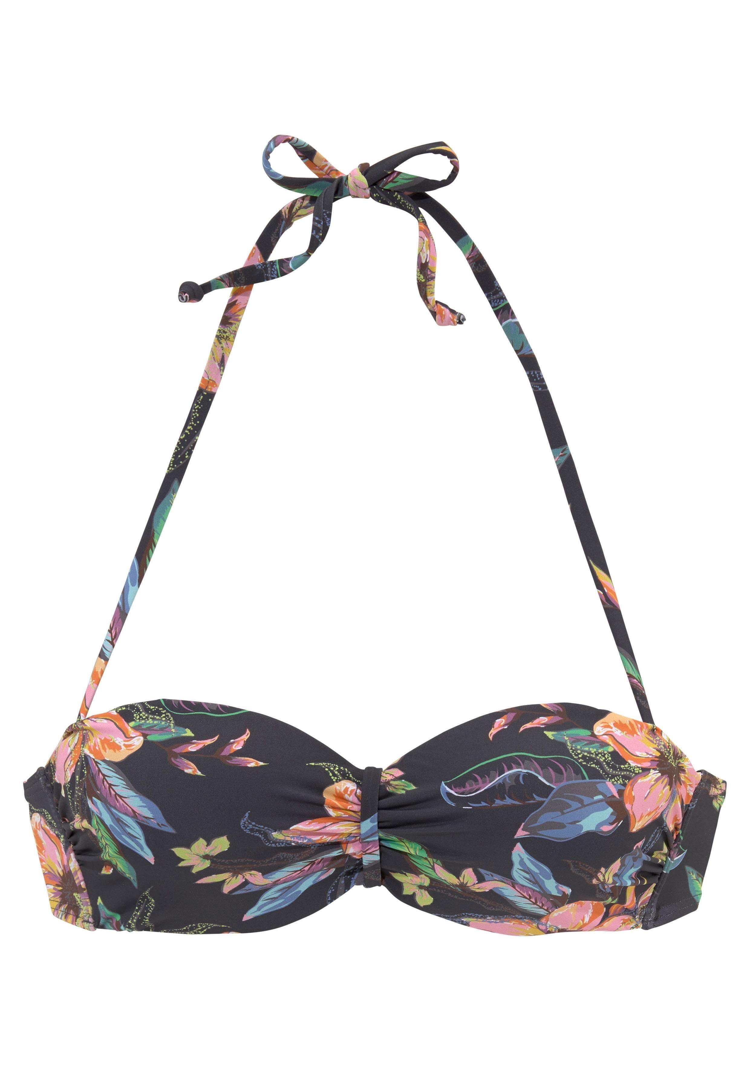 LASCANA Bügel-Bandeau-Bikini-Top Malia, mit tropischem Print
