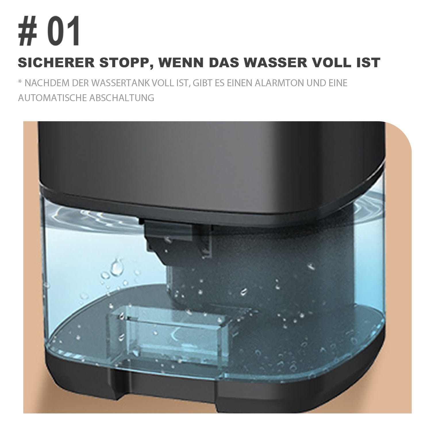 MAGICSHE Luftentfeuchter Elektrischer Entfeuchter 0,35 l/Tag für 26 m² Räume