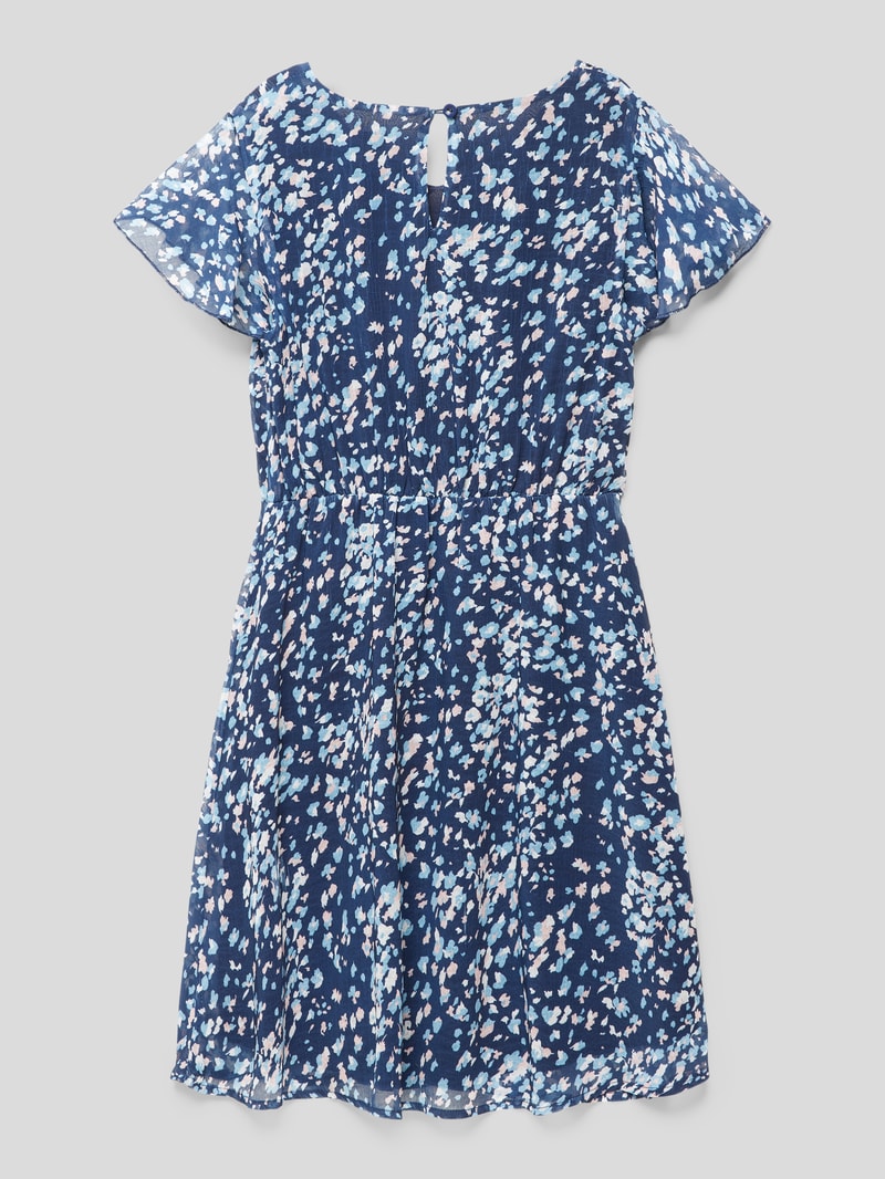 Blusenkleid mit Allover-Muster in marineblau